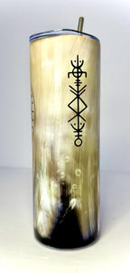 20 oz Viking Horn Stainless Steel Tumbler with Lid, Straw