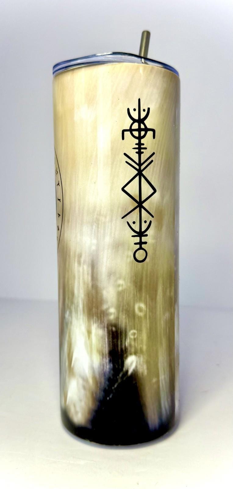20 oz Viking Horn Stainless Steel Tumbler with Lid, Straw