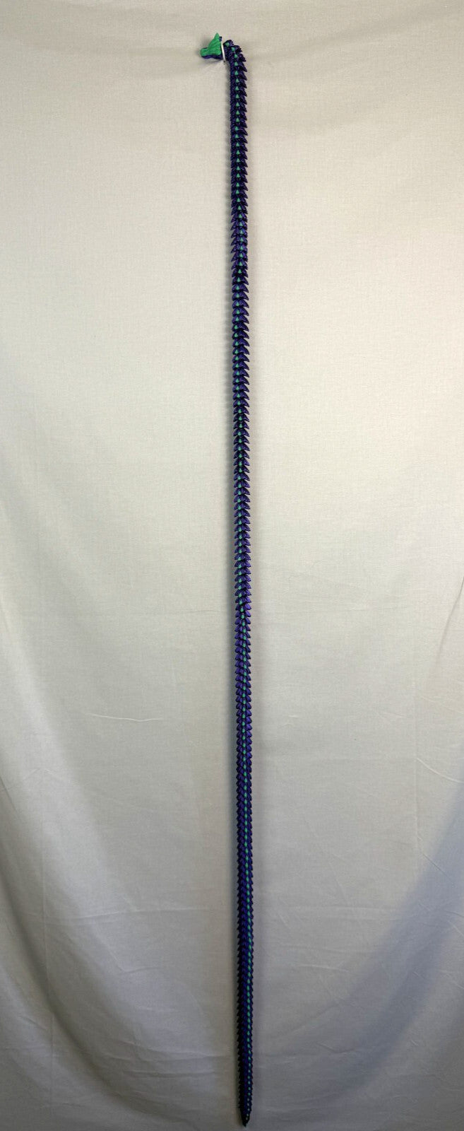 3D Printed LONG Dragon/Snake - PLA - Purple and Green - 5 Feet 4 Inches