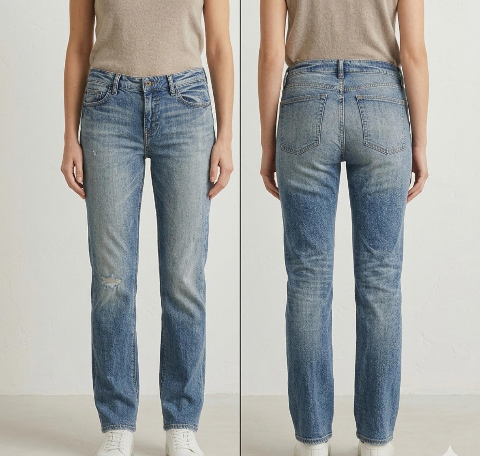 J.Crew Matchstick Womens Sz 31 Mid Rise Light Wash Distressed Denim Jeans