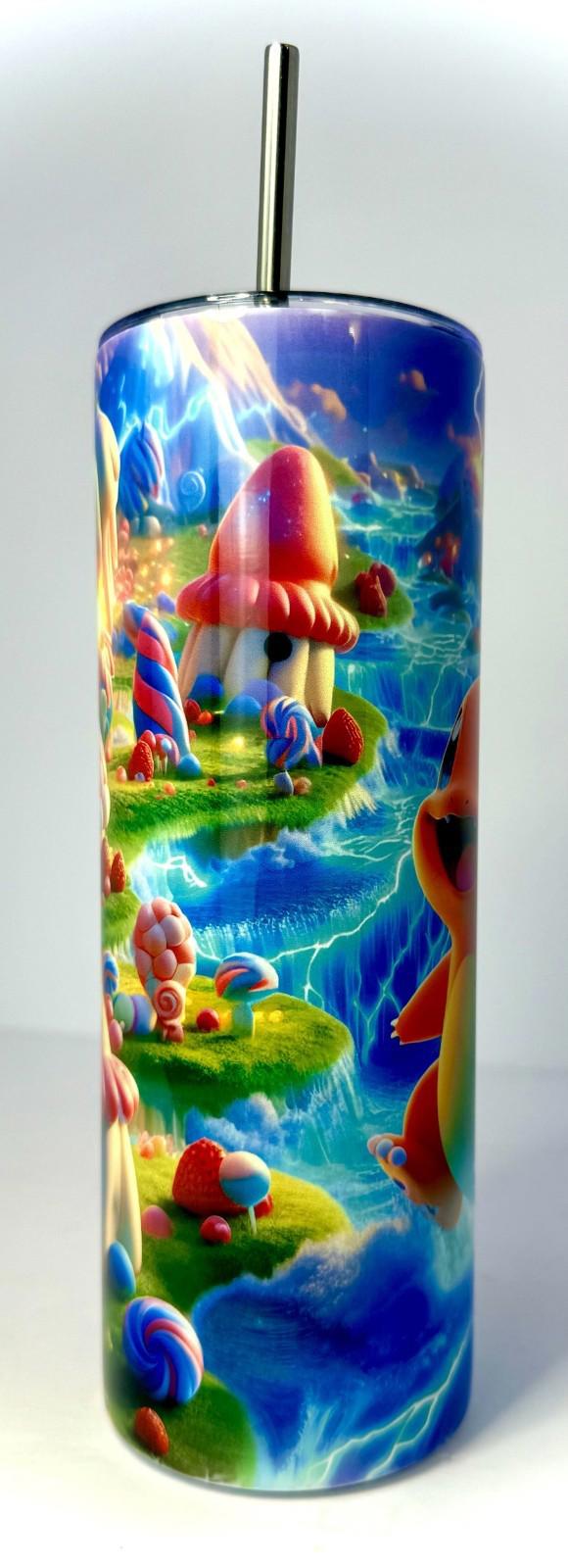 20 oz Charmander Stainless Steel Tumbler with Lid, Straw ~ Pokemon