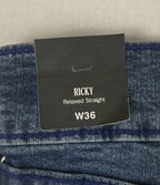 NEW - True Religion Mens Ricky Relaxed Straight Jeans Size 36 x 34