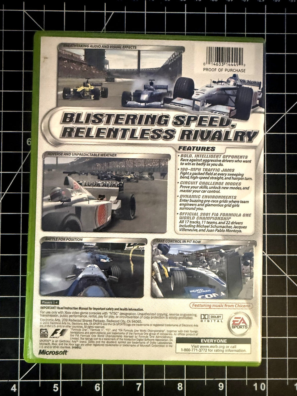 F1 2001 Formula One Game Microsoft Xbox - No Manual