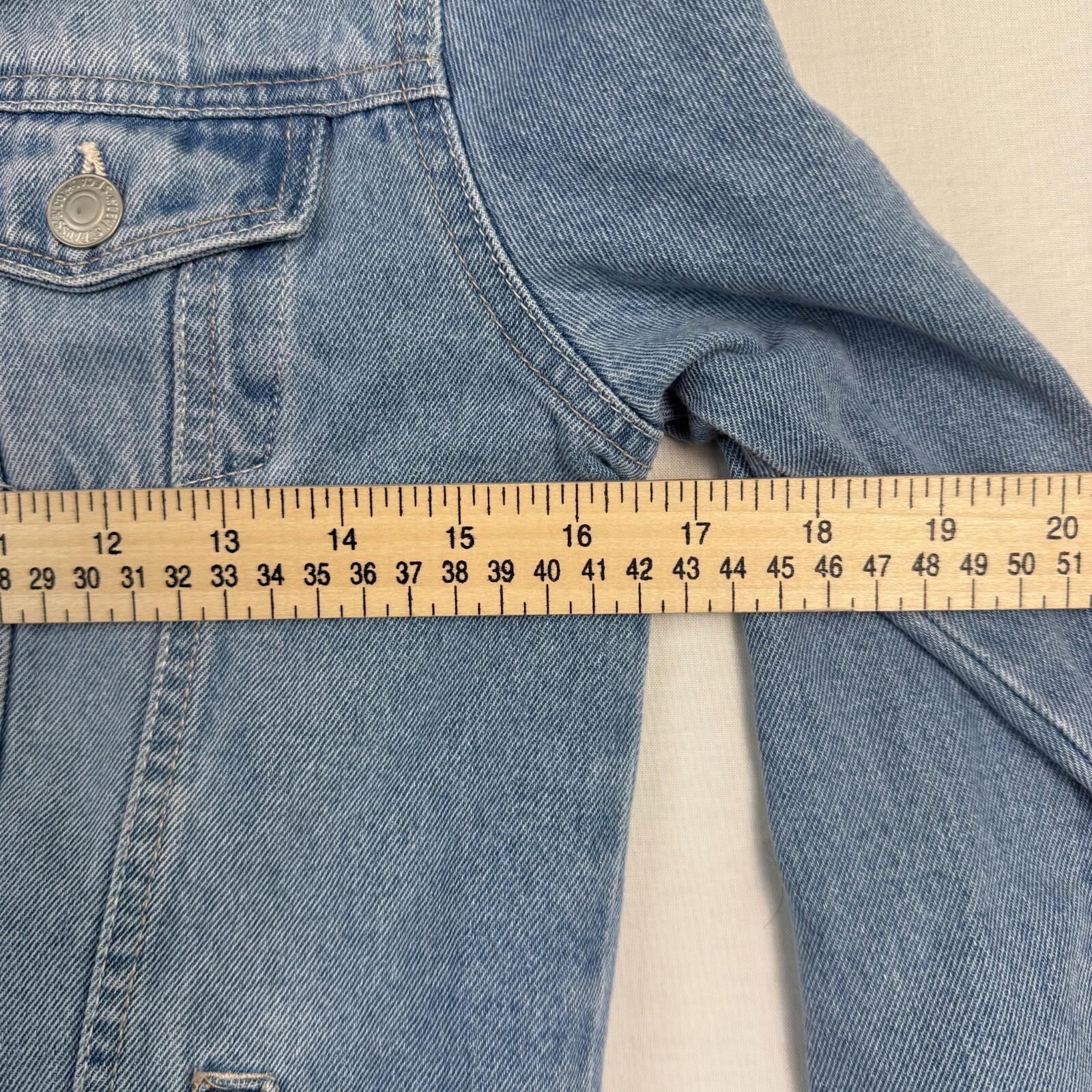 LEVIS Girls Blue Jean Denim Trucker Jacket Youth Size XL (13-15yrs) Pockets