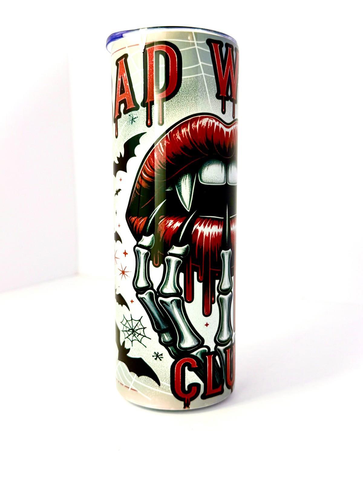 20 oz Bad Witch Club Stainless Steel Tumbler with Lid, Straw