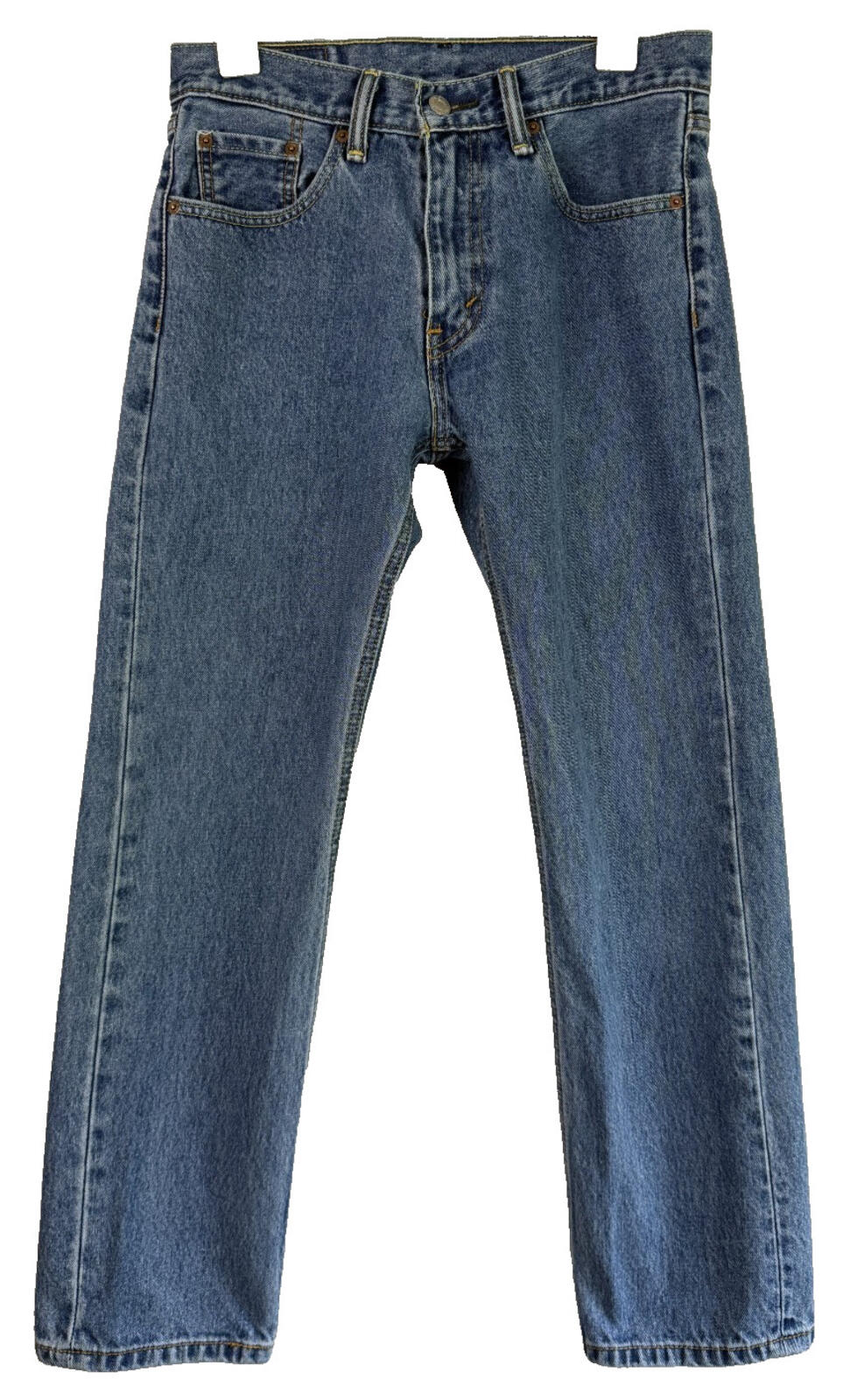 Levi's 505 Mid Blue Denim Straight Leg Jeans Zip Fly Mid Rise Men's W30 L30