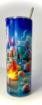 20 oz Squirtle Stainless Steel Tumbler with Lid, Straw ~ Pokemon