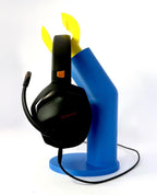 Lego Arm Headphone Stand Holder 3d Printed PLA Gaming Blue and Yellow