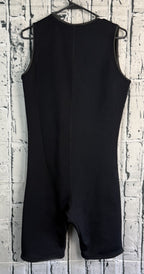 AQUAWAVE Unisex Sz L Sleeveless Shorty Neoprene Wetsuit Full Zip Black Blue