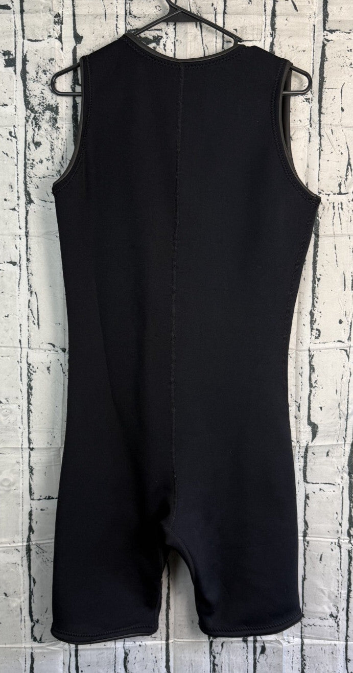 AQUAWAVE Unisex Sz L Sleeveless Shorty Neoprene Wetsuit Full Zip Black Blue