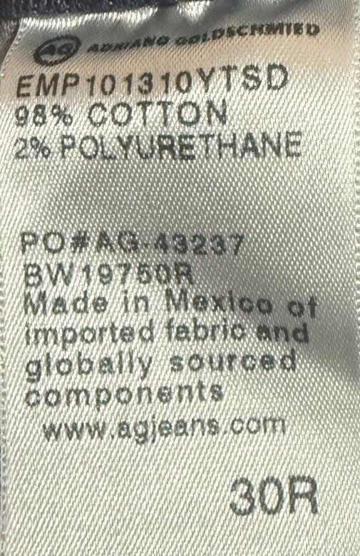 AG Adriano Goldschmied The Angel Bootcut Jeans Womens 30 Blue Raw Hem
