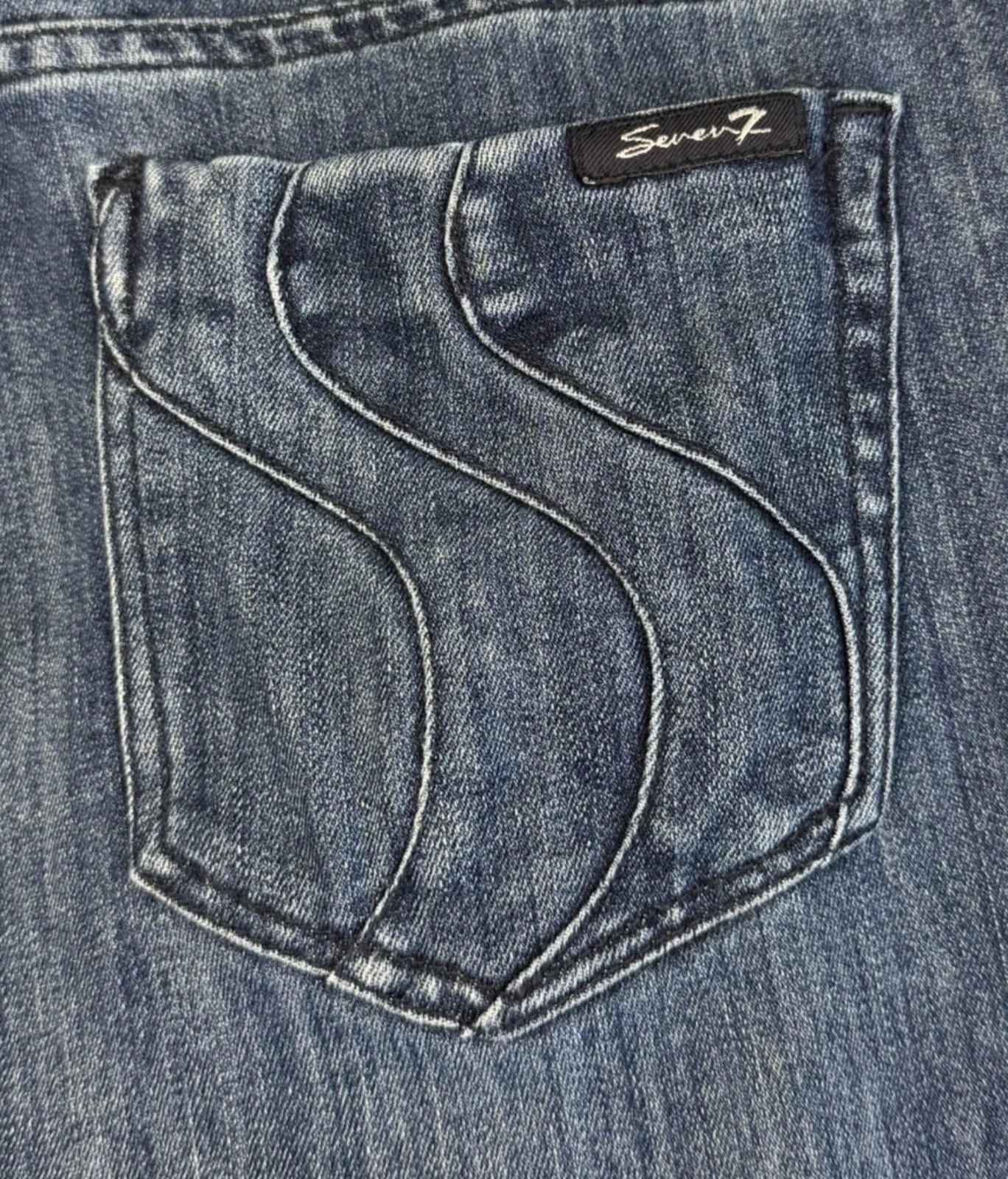 Seven7 Womens Jeans Size 14 Flare dark Stretch