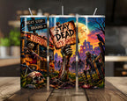 20 oz Stay Dead Stainless Steel Tumbler with Lid, Straw Halloween