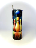 20 oz Space Bowling Stainless Steel Tumbler with Lid, Straw