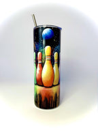 20 oz Space Bowling Stainless Steel Tumbler with Lid, Straw