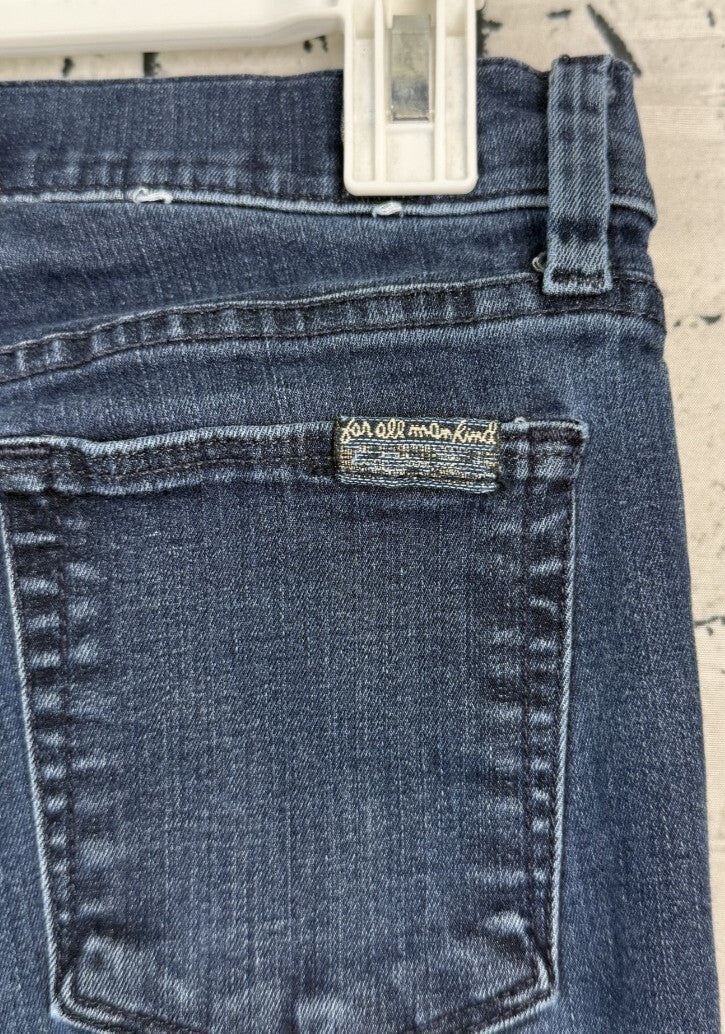 7 For All Mankind Jeans Womens Sz 26 Low Rise Slim Straight Blue Stretch