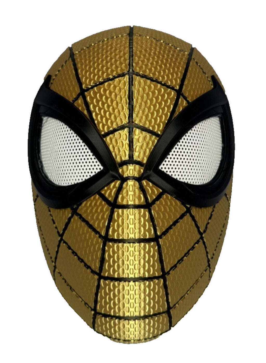 3D Printed Gold and Black Spider-Man Full Face Mask Helmet Mesh Eyes Adult