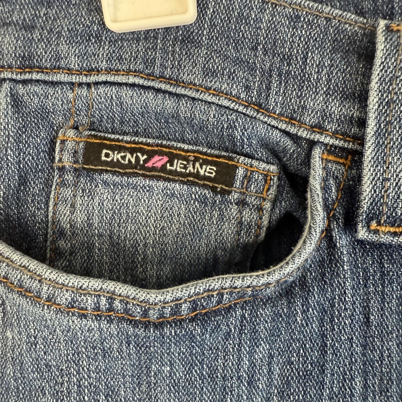 DKNY Womens Flare Jeans Size 5 Long Juniors Blue Denim