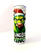 20 oz Feeling Extra Grinchy Stainless Steel Tumbler with Lid, Straw