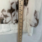Calvin Klein Womens Blouse Size L Black and White Lined Polyester