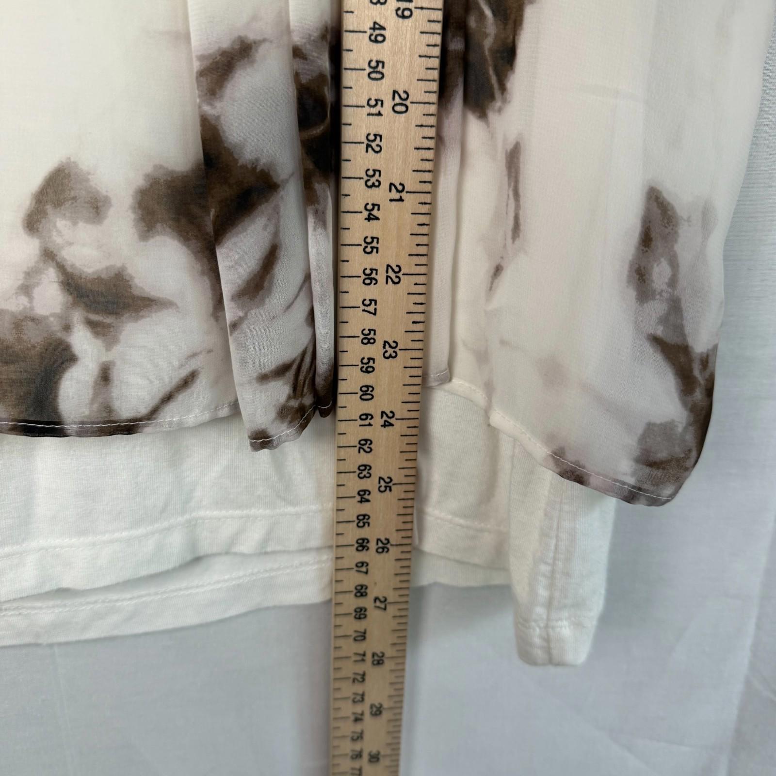 Calvin Klein Womens Blouse Size L Black and White Lined Polyester