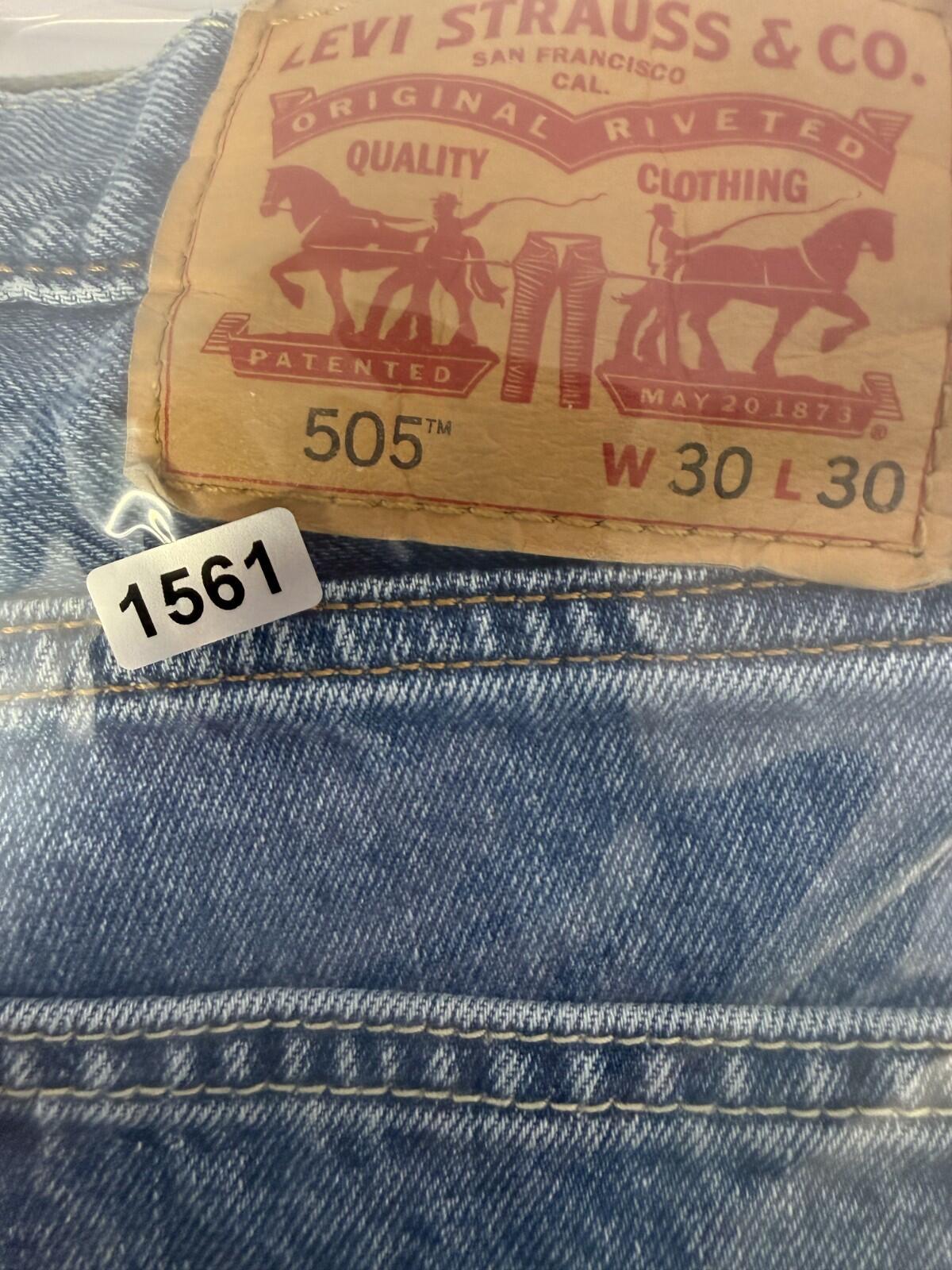Levi's 505 Mid Blue Denim Straight Leg Jeans Zip Fly Mid Rise Men's W30 L30