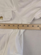 Michael Kors Jacket Womens Sz Large White Cropped Full Zip Denim