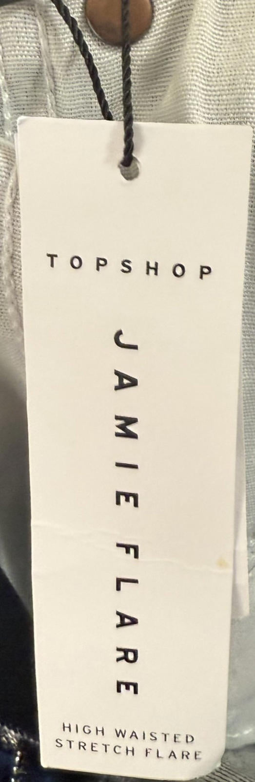 Topshop Jeans Size 12 Womens Jamie Flare Stretch Dark Wash Raw Hem