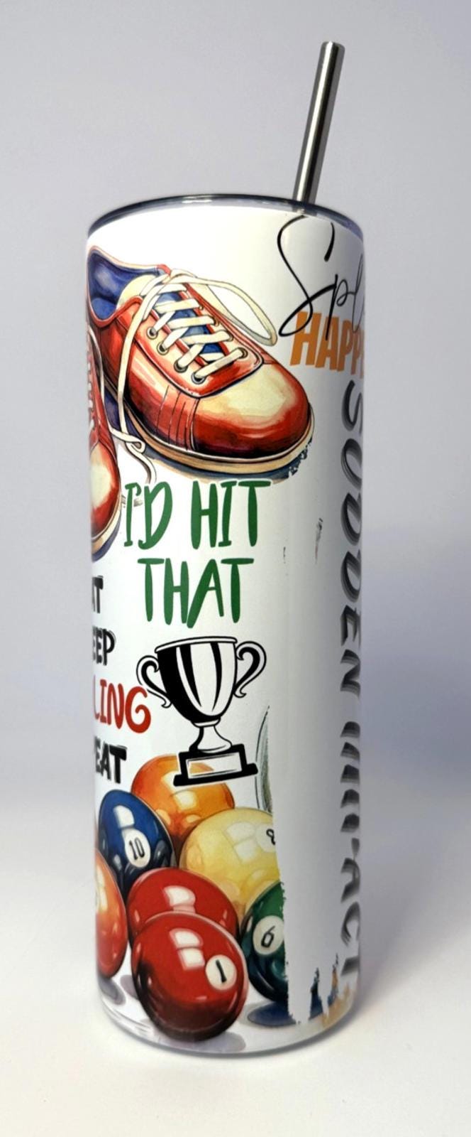 20 oz Sudden Impact Bowling Stainless Steel Tumbler with Lid, Straw
