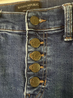 Banana Republic Womens Cropped Bootcut Jeans High Rise Button Fly Blue Size 25/0