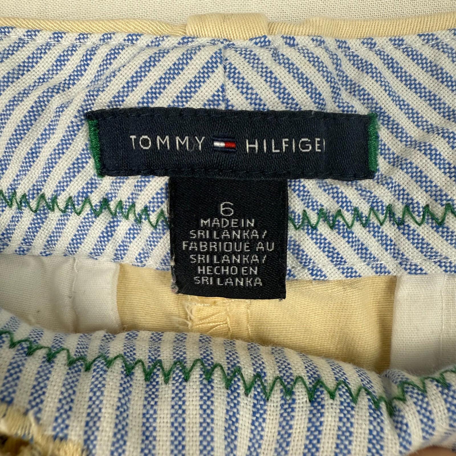 Tommy Hilfiger Chino Khaki Shorts High Rise Pockets Cotton Yellow Womens Size 6