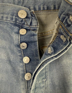 Levis 501 Jeans Mens 33x32 Blue Medium Wash Denim Straight Leg Button Fly
