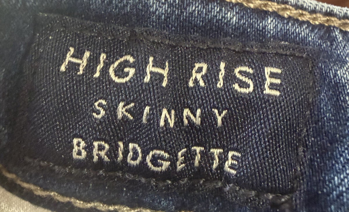 Lucky Brand Jeans Womens Sz 4 High Rise Skinny Bridgette Button Fly Raw Hem