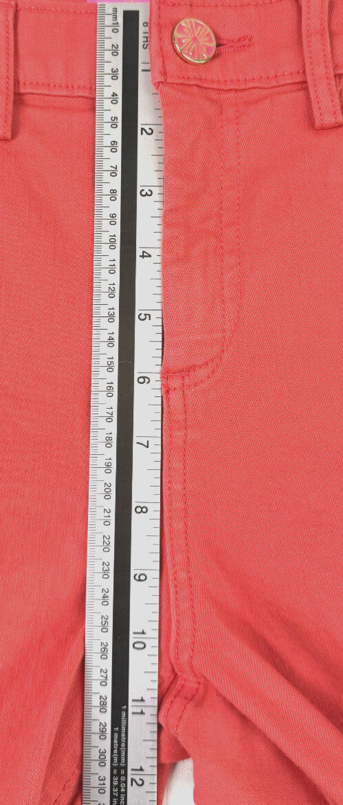 Lilly Pulitzer Womens Jeans Sz 10 Coral Pink Straight Cotton Stretch Skinny