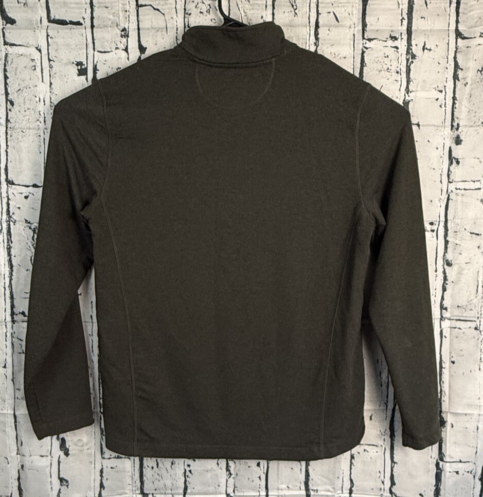 Orvis Pullover 1/4 Zip Pullover Mens Medium Brown Lightweight Tagless Mock Neck