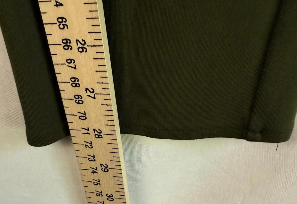 Calvin Klein Womens Pants 10 Green Straight Pant Leggings Zip Viscose