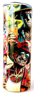 20 oz Horror Summer Stainless Steel Tumbler with Lid, Straw