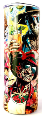 20 oz Horror Summer Stainless Steel Tumbler with Lid, Straw