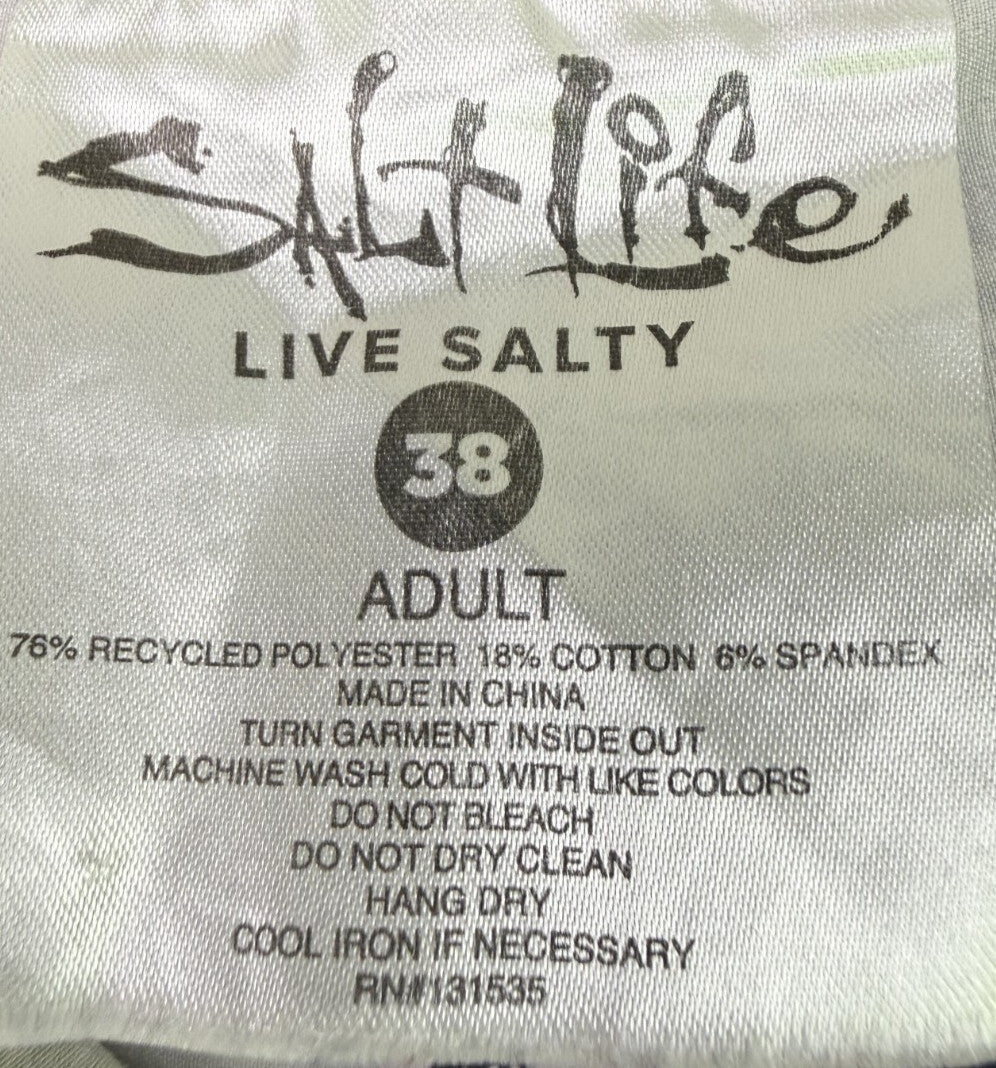 Salt Life SLX-QD Vapor Strength Swim Shorts Trunks Size 38 Marlin Flag Adult