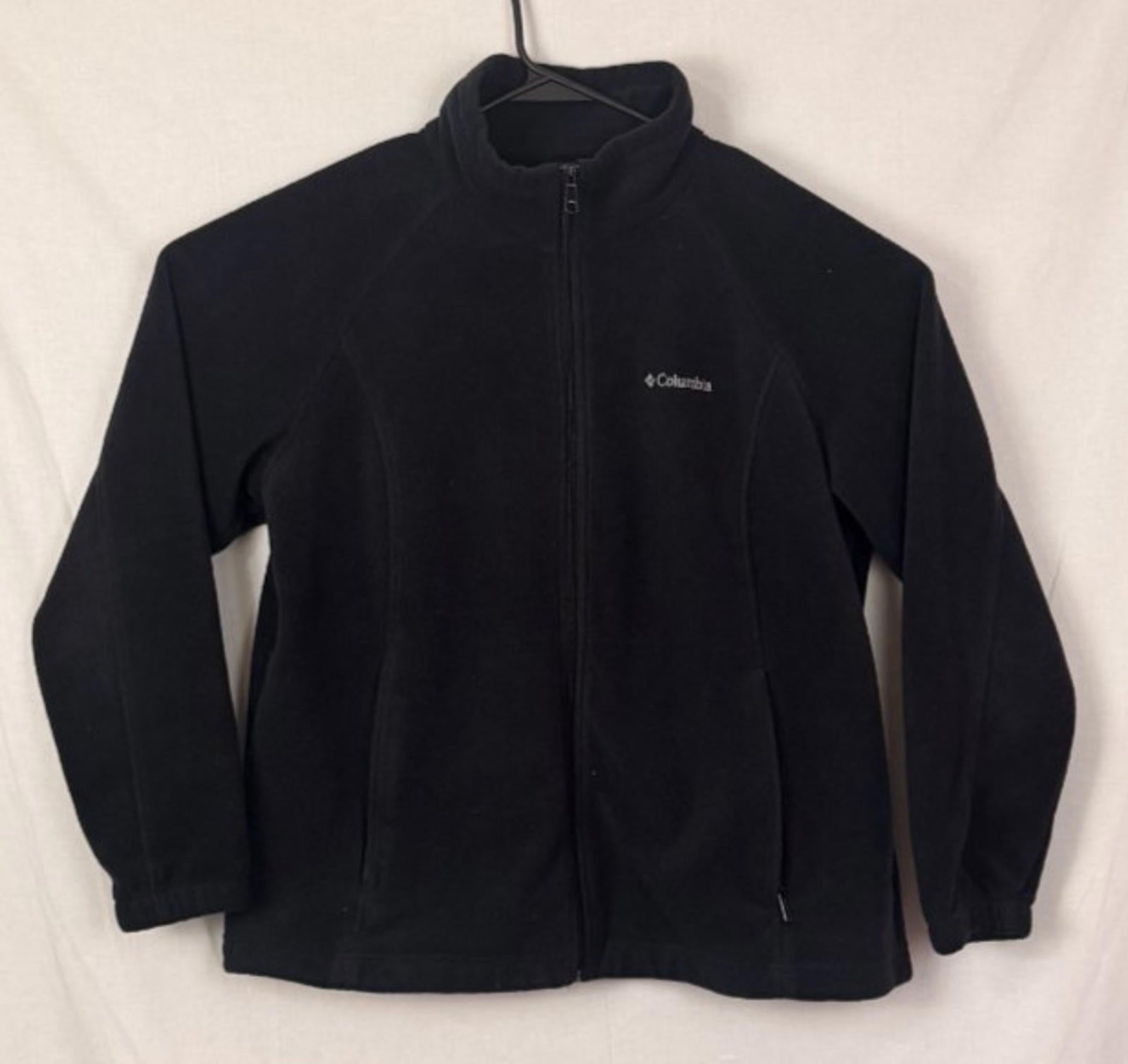 Columbia Jacket Womens Sz 2X Black Fleece Full Zip Up Sweater Sweatshirt