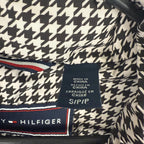 TOMMY HILFIGER Puffer Vest Womens Small Classic Houndstooth Jacket Black White