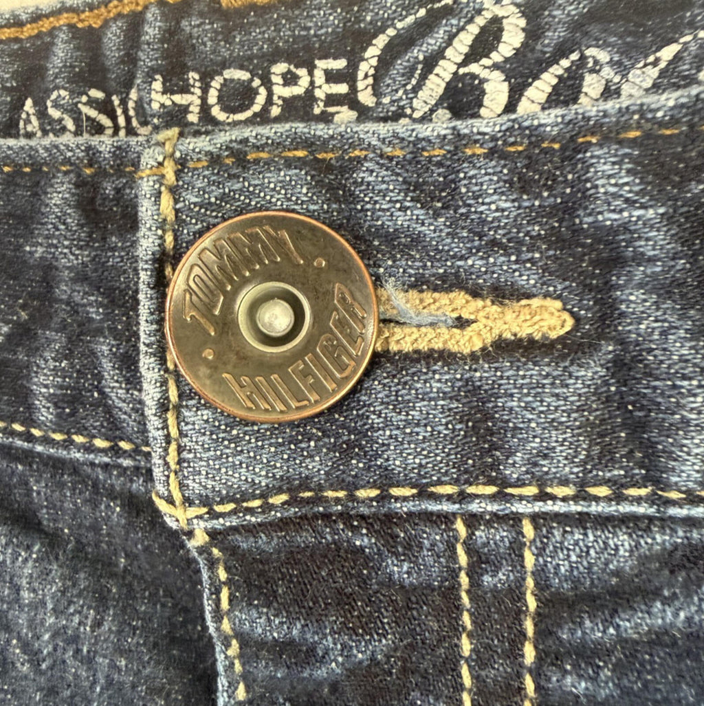 Tommy Hilfiger Classic Hope Boot Womens Sz 12 Short Dark Wash Blue Denim Jeans