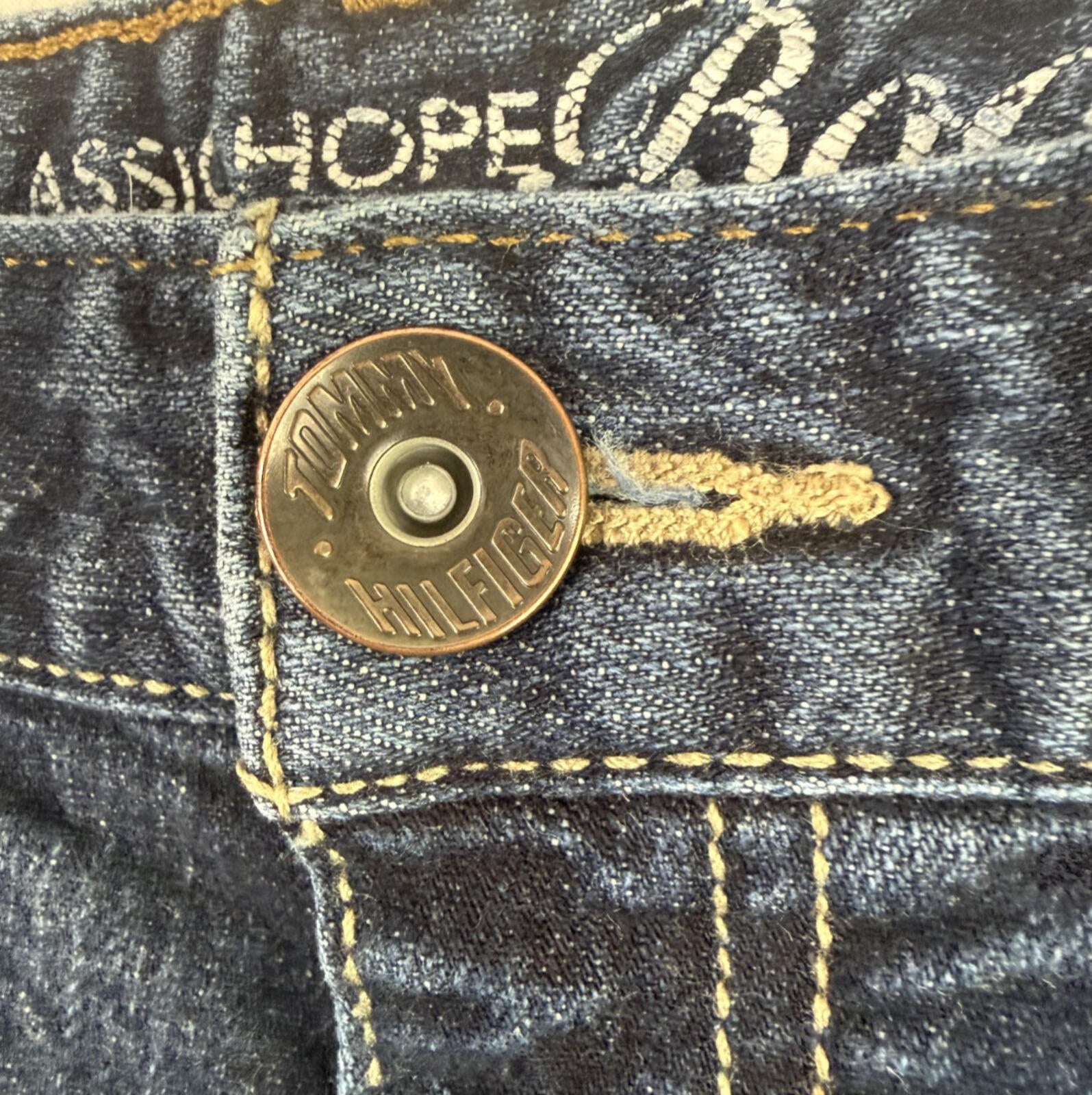 Tommy Hilfiger Classic Hope Boot Womens Sz 12 Short Dark Wash Blue Denim Jeans