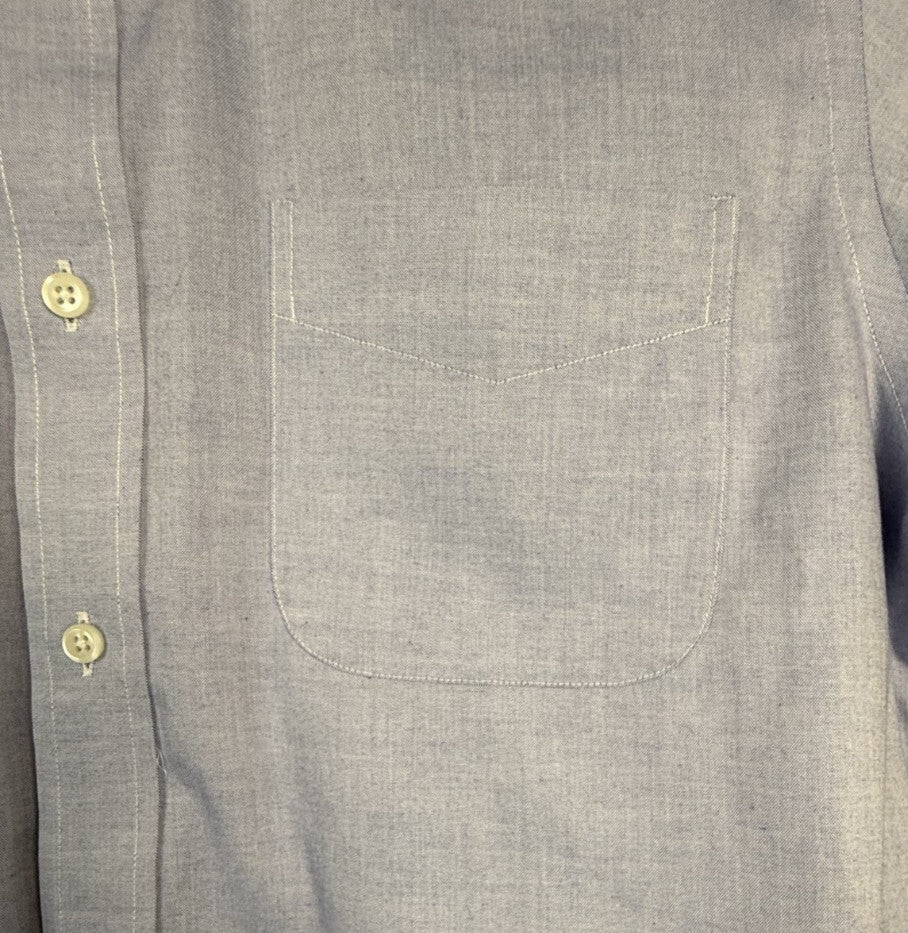 Lauren Ralph Lauren Button Down Mens 15.5 34/35 Blue Classic Fit Non Iron Shirt