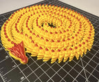 3D Printed LONG Dragon/Snake - PLA - Yellow and Red - 5 Feet 4 Inches