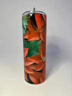 20 oz Poinsettia Stainless Steel Tumbler with Lid, Straw