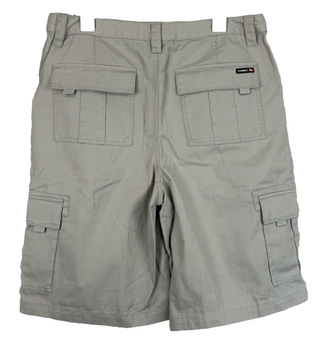 Tony Hawk Mens Size 34 Cargo Shorts Khaki Beige Cotton Skateboarding Utility