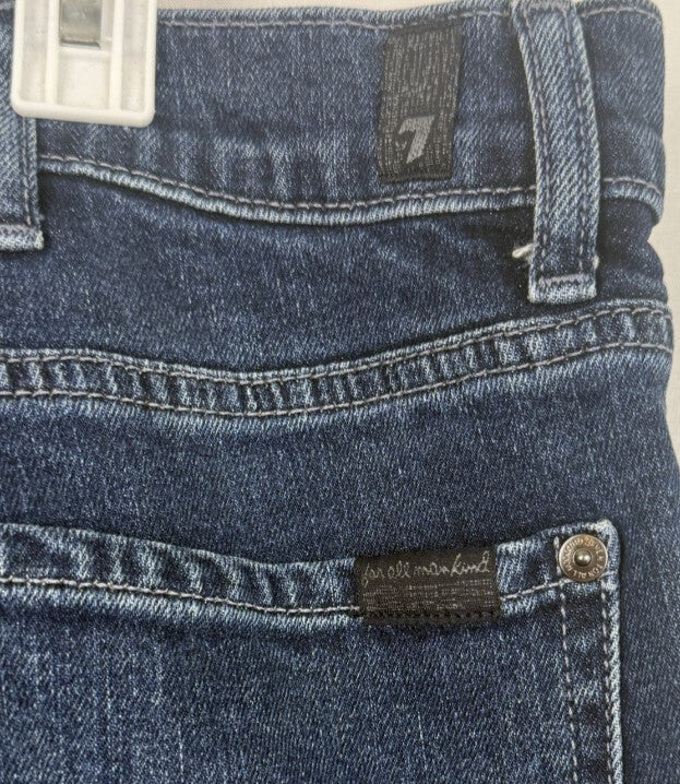 7 For All Mankind Mens 38x32 Slimmy Jeans Medium Wash Whiskered Stretch Denim