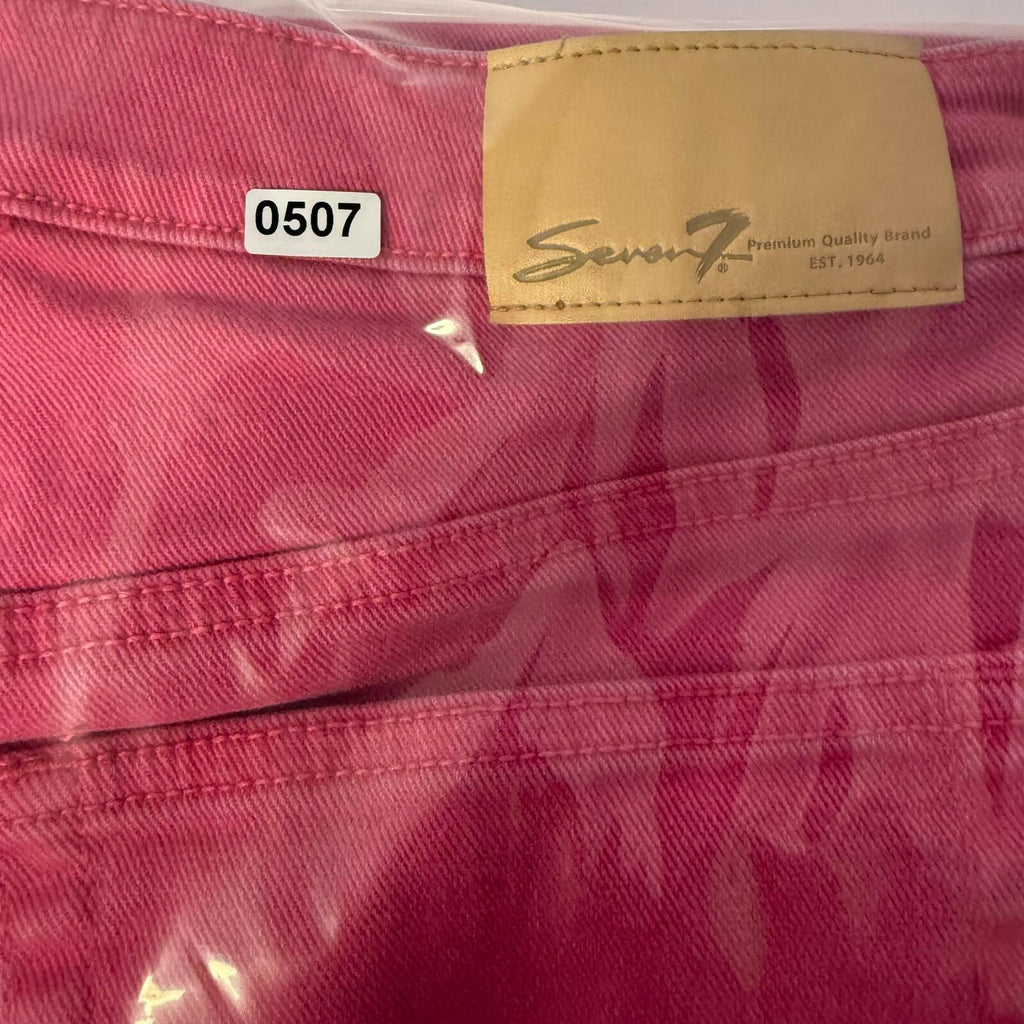 Seven7 Jeans Womens 6 Pink Denim Slim Straight Mid Rise Colorful Retro 30x28