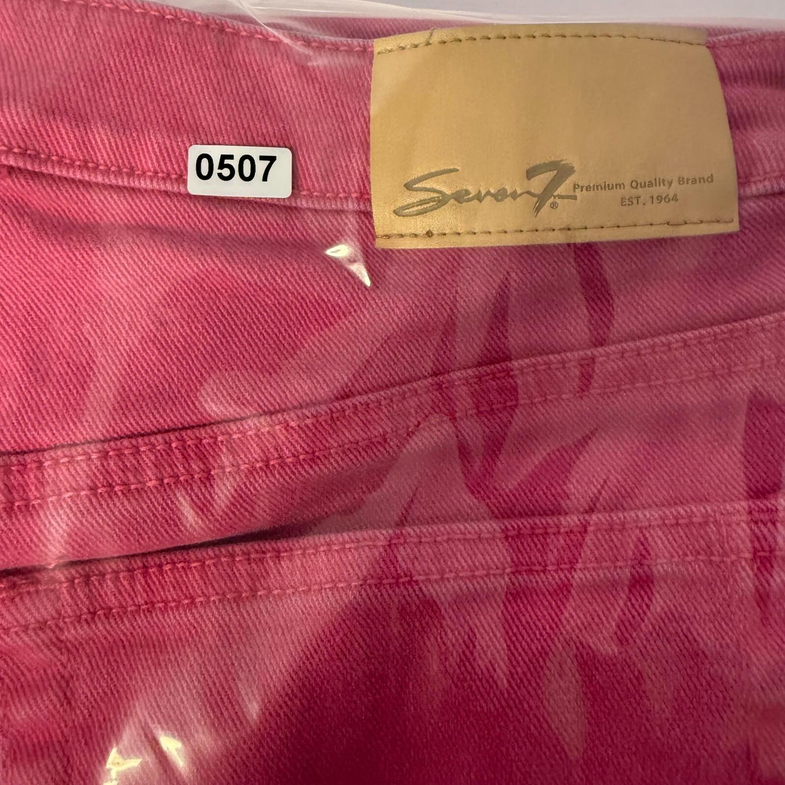 Seven7 Jeans Womens 6 Pink Denim Slim Straight Mid Rise Colorful Retro 30x28